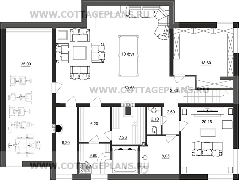 Поэтажные планы проект дома 78-32 общ. площадь 478,85 м2