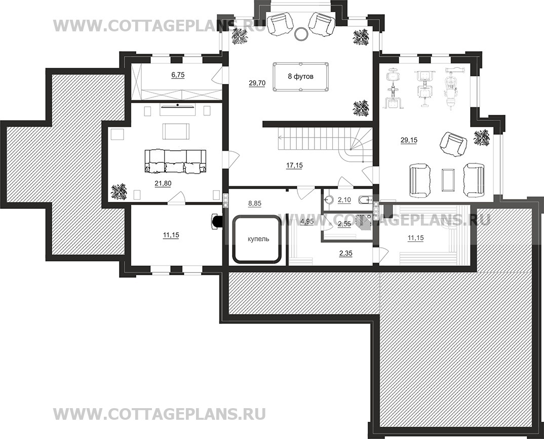 Поэтажные планы проект дома 201-35 общ. площадь 487,00 м2