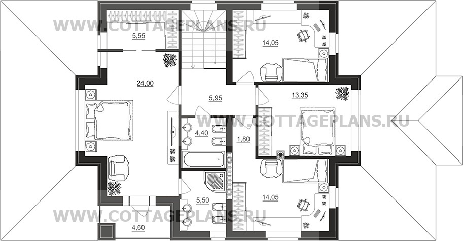 Поэтажные планы проект дома 71-84 общ. площадь 292,05 м2