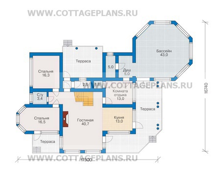 Поэтажные планы проект дома 10-08 общ. площадь 221,4м2