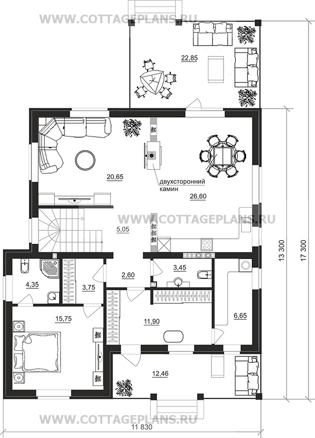 Поэтажные планы проект дома 14-63 общ. площадь 324,00 м2