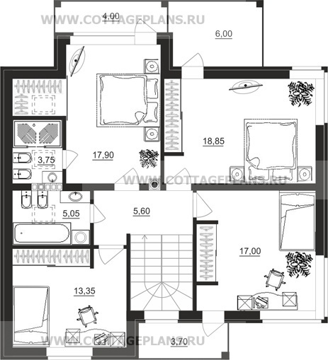 Поэтажные планы проект дома 14-06 общ. площадь 161,25 м2