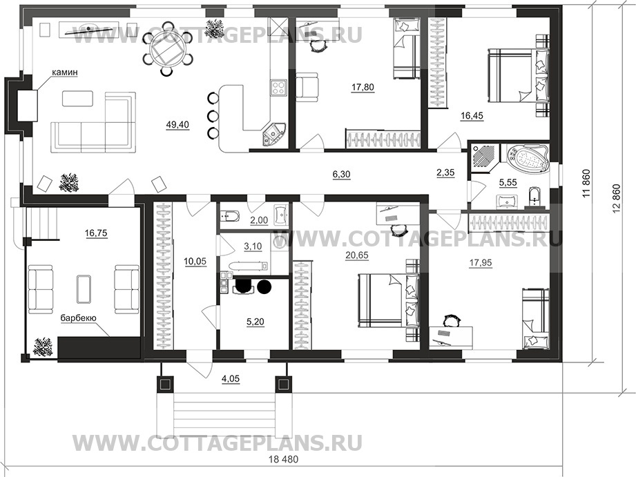 Поэтажные планы проект дома 902-02 общ. площадь 151,60 м2