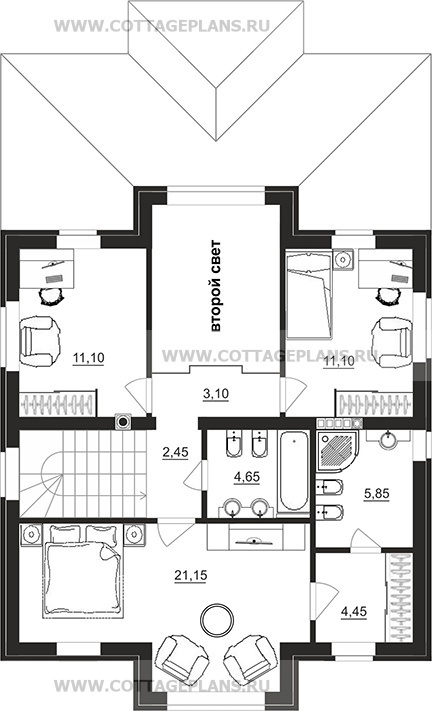 Поэтажные планы проект дома 77-27 общ. площадь 136,80 м2