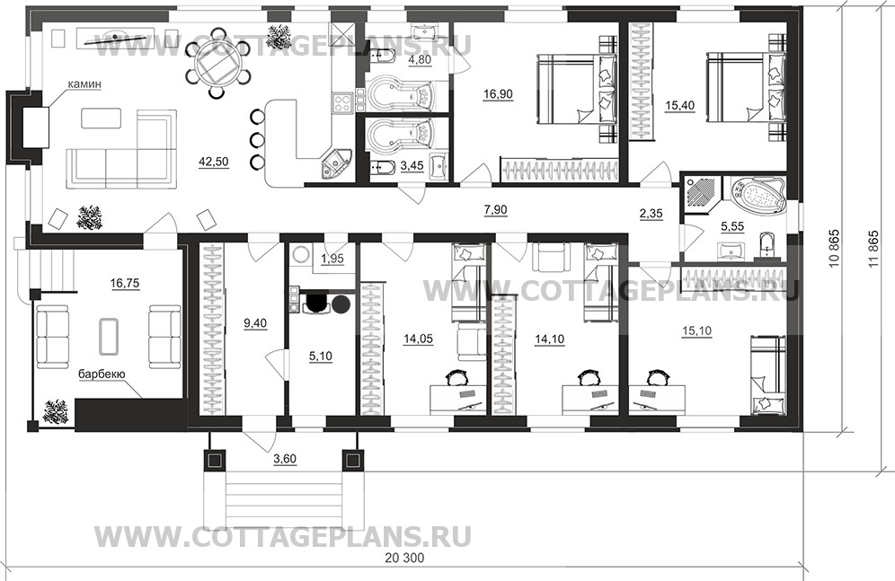 Поэтажные планы проект дома 900-94 общ. площадь 158,55 м2