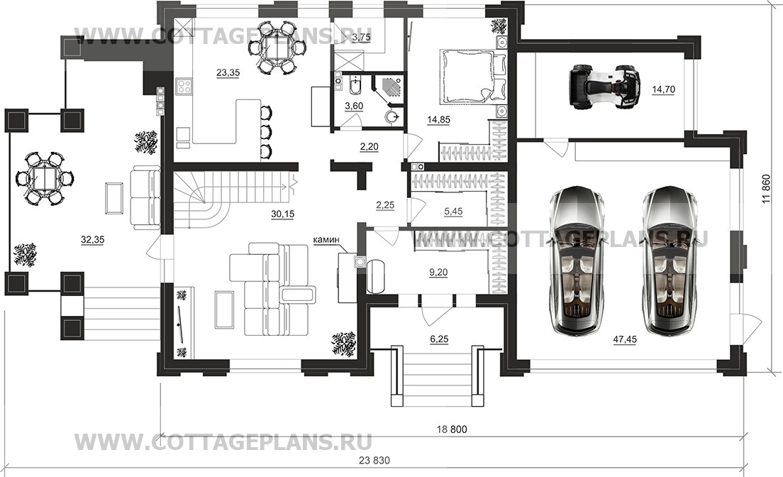 Поэтажные планы проект дома 105-20 общ. площадь 327,85 м2