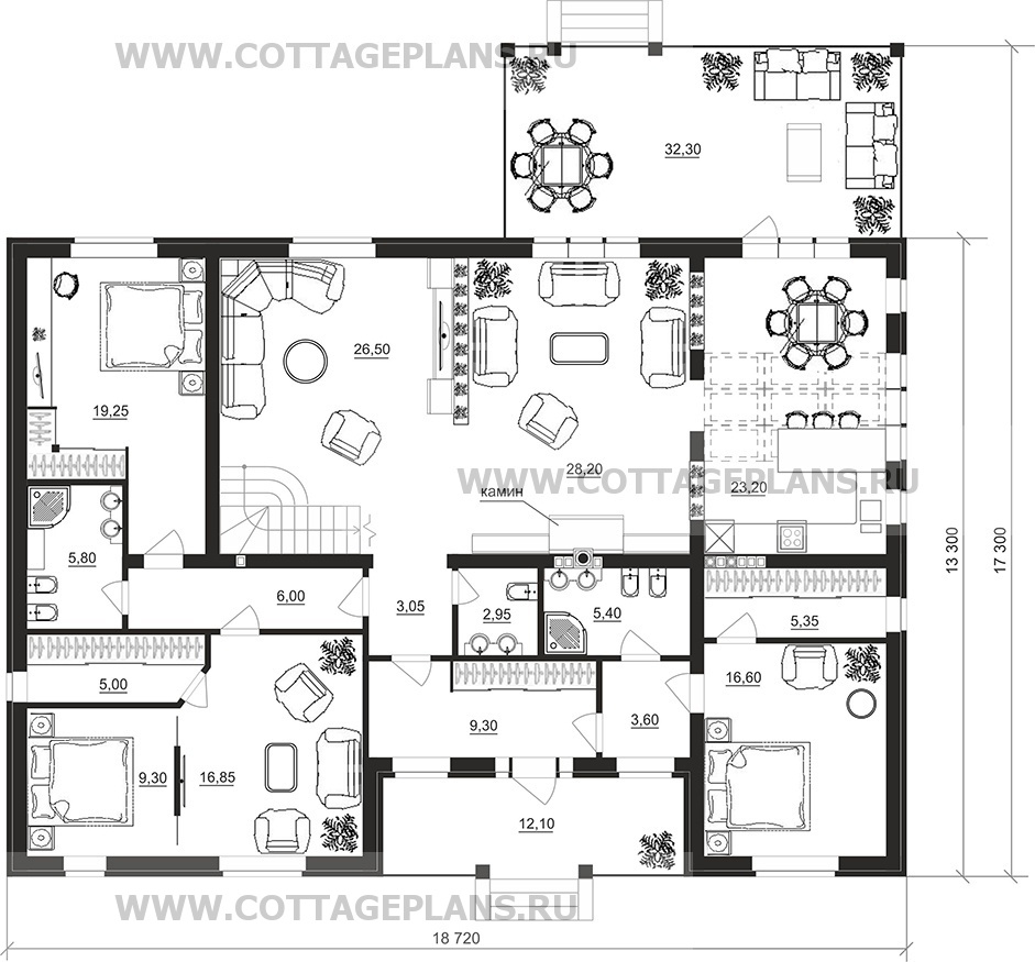 Поэтажные планы проект дома 76-40 общ. площадь 474,45 м2