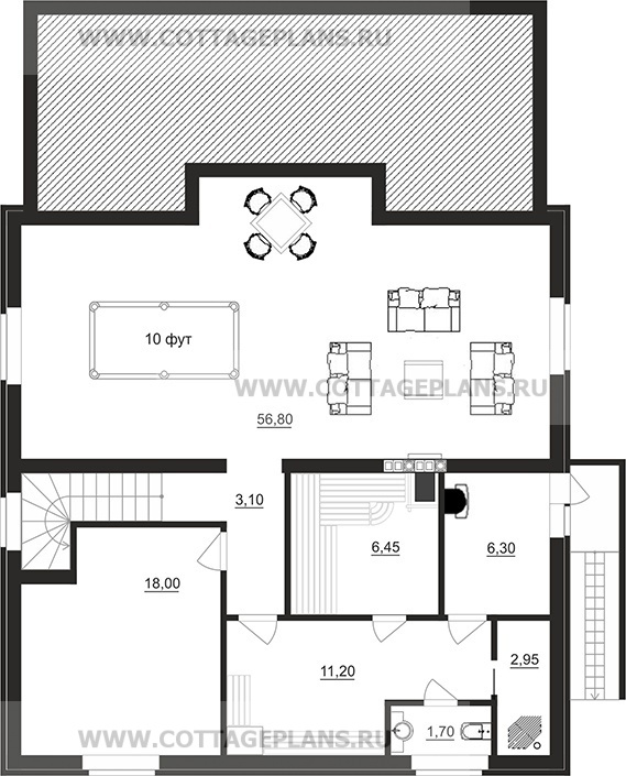 Поэтажные планы проект дома 98-29 общ. площадь 295,95 м2