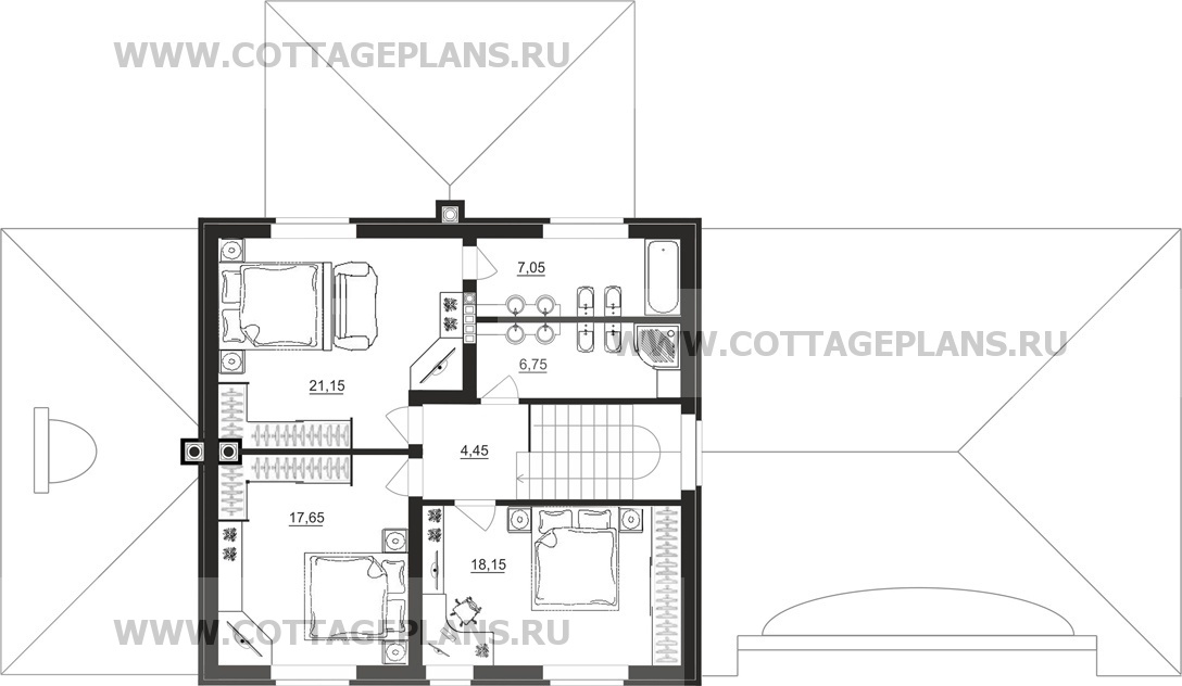 Поэтажные планы проект дома 92-29 общ. площадь 227,00 м2