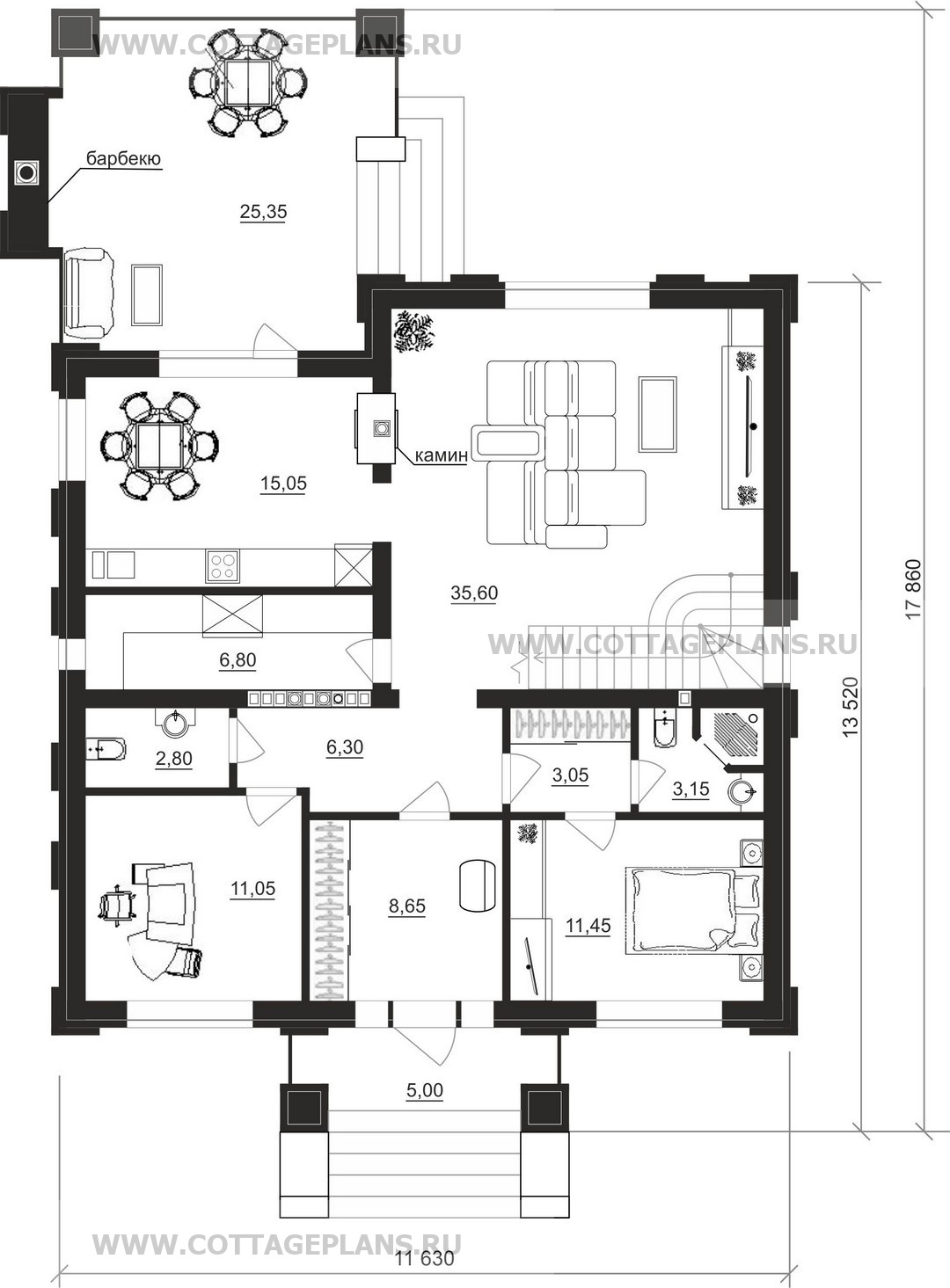 Поэтажные планы проект дома 105-23 общ. площадь 309,60 м2
