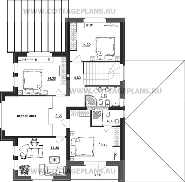 Поэтажные планы проект дома 78-62 общ. площадь 300,25 м2