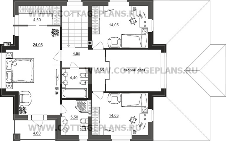 Поэтажные планы проект дома 100-45 общ. площадь 165,30 м2