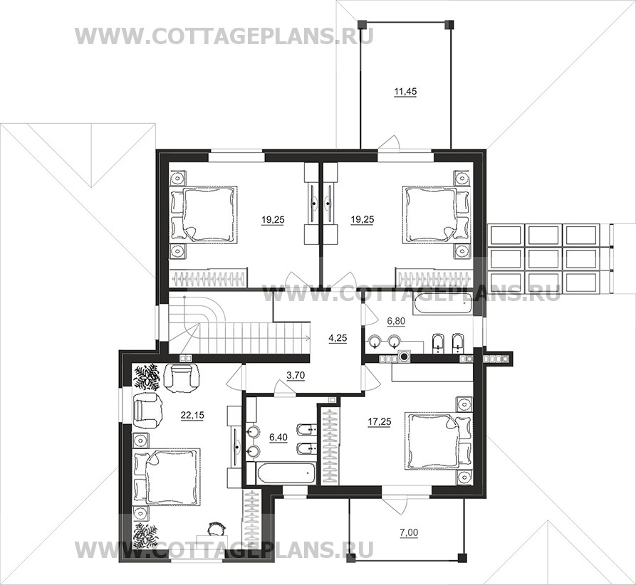 Поэтажные планы проект дома 95-40 общ. площадь 286,70 м2