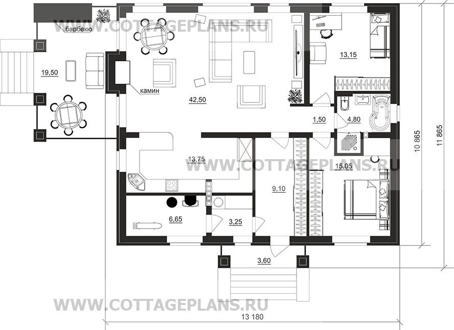 Поэтажные планы проект дома 900-61 общ. площадь 111,55м2