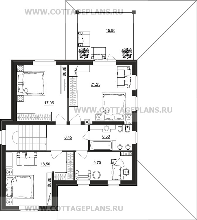Поэтажные планы проект дома 13-03 общ. площадь 198,60 м2