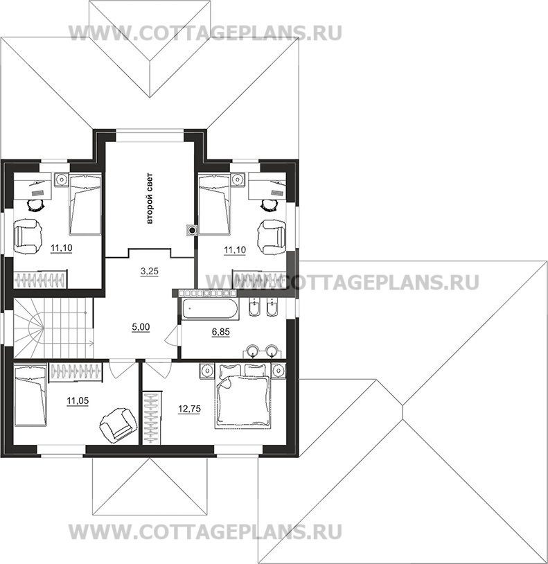Поэтажные планы проект дома 98-12 общ. площадь 228,25 м2