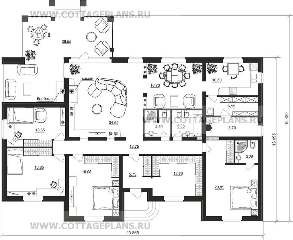 Поэтажные планы проект дома 07-25 общ. площадь 188,40 м2