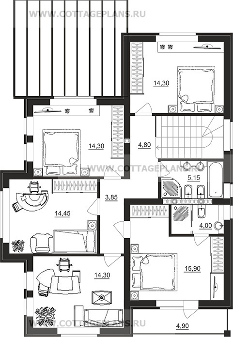 Поэтажные планы проект дома 98-50 общ. площадь 279,55 м2