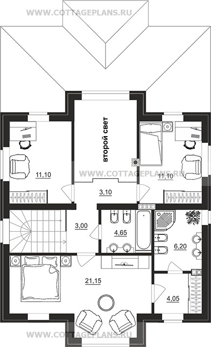 Поэтажные планы проект дома 97-27 общ. площадь 136,80 м2