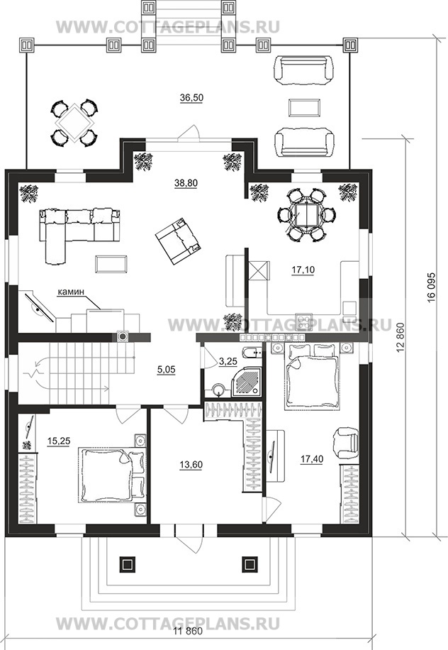 Поэтажные планы проект дома 78-29 общ. площадь 295,95 м2