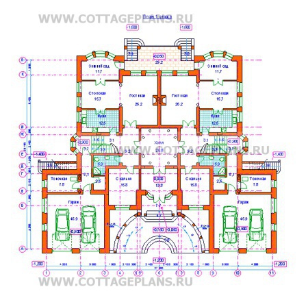 Поэтажные планы проект дома 34-04 общ. площадь 632,3 м2