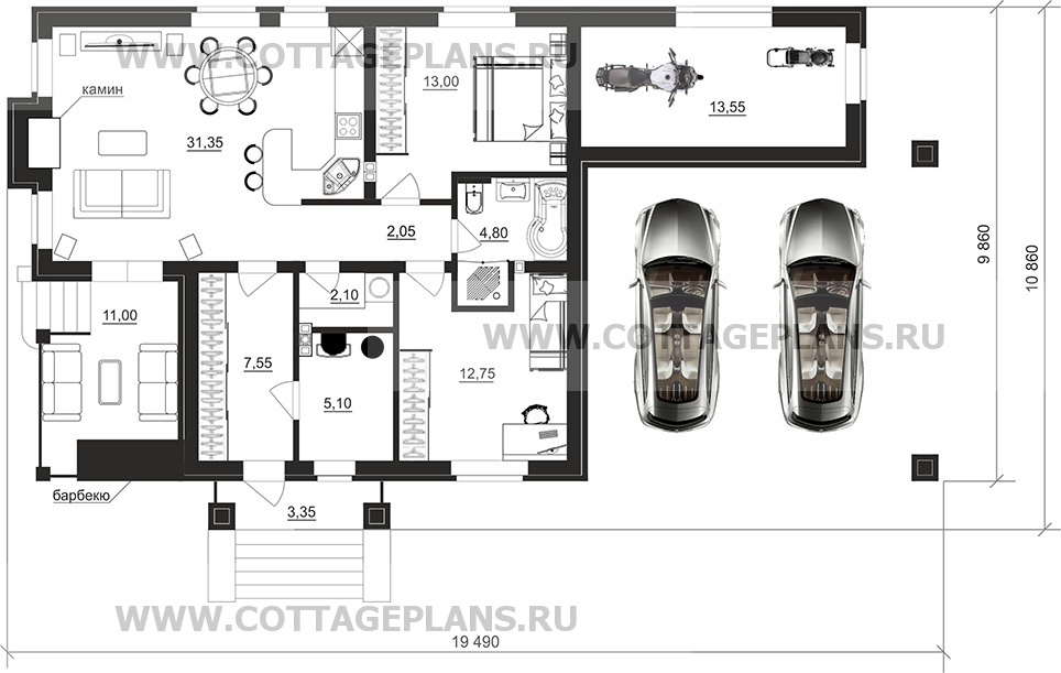 Поэтажные планы проект дома 900-81 общ. площадь 92,55м2