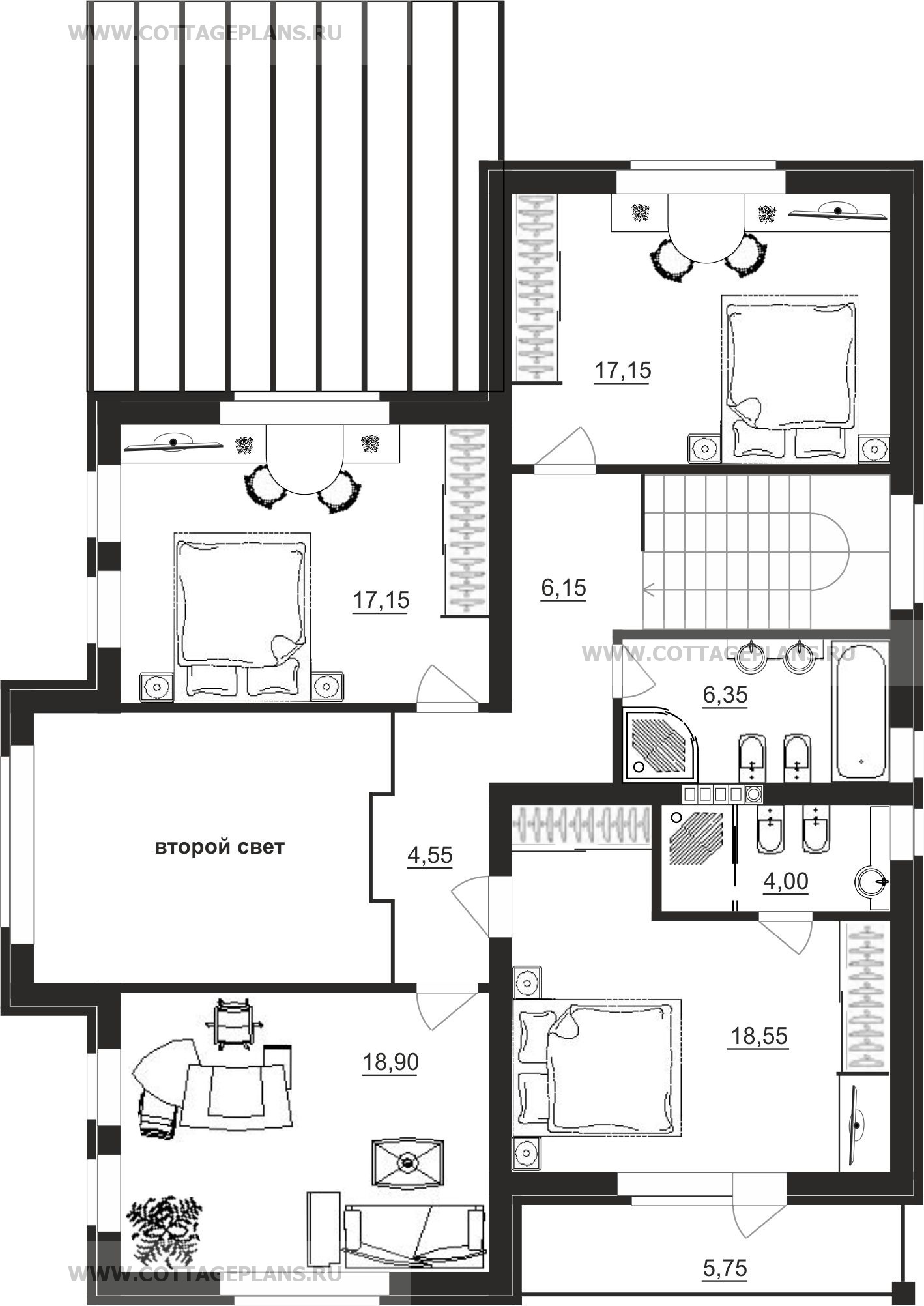 Поэтажные планы проект дома 77-60 общ. площадь 202,85 м2