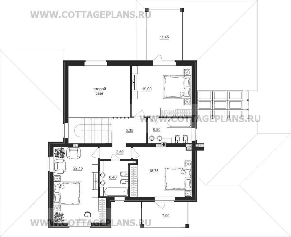 Поэтажные планы проект дома 87-57 общ. площадь 476,80 м2