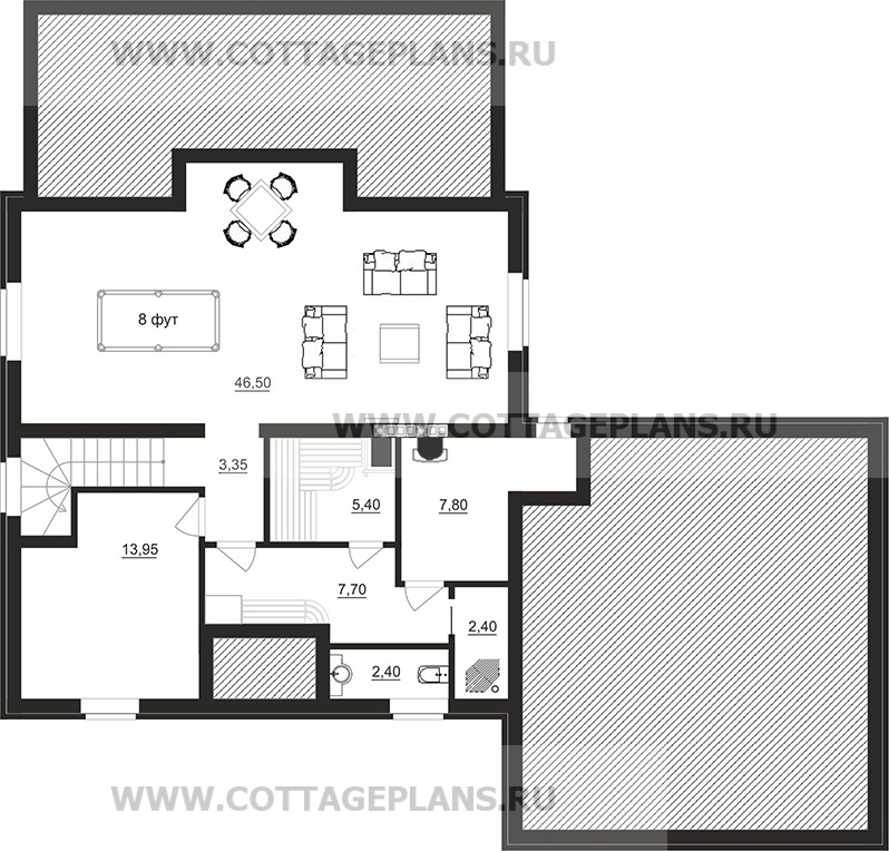 Поэтажные планы проект дома 78-13 общ. площадь 308,30м2