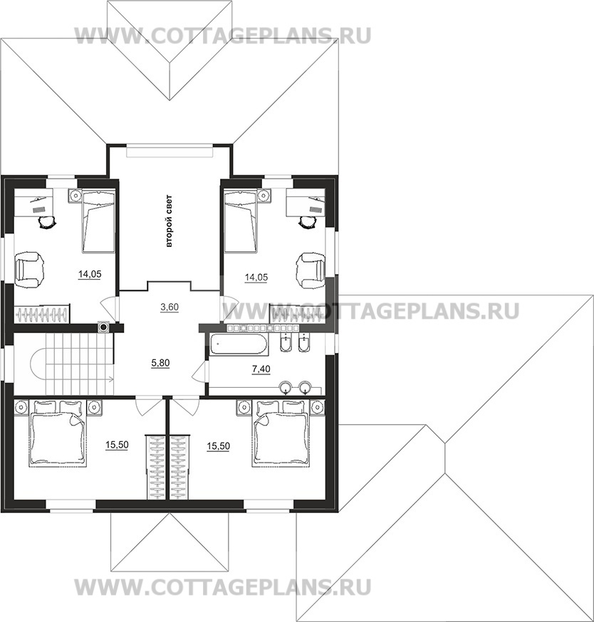 Поэтажные планы проект дома 98-13 общ. площадь 308,30м2