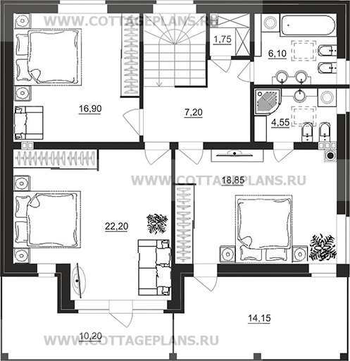 Поэтажные планы проект дома 21-20 общ. площадь 147,30 м2