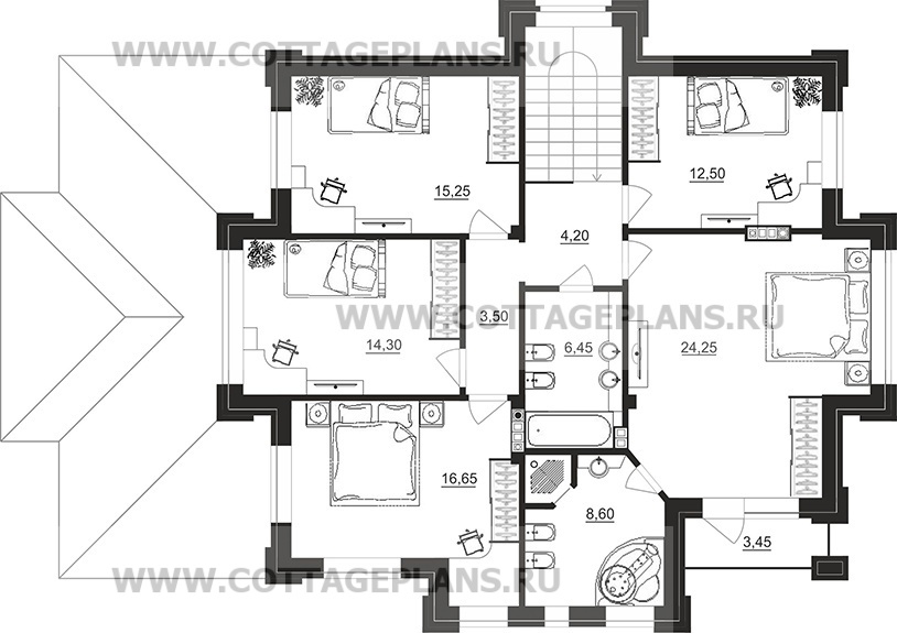 Поэтажные планы проект дома 200-79 общ. площадь 213,40 м2