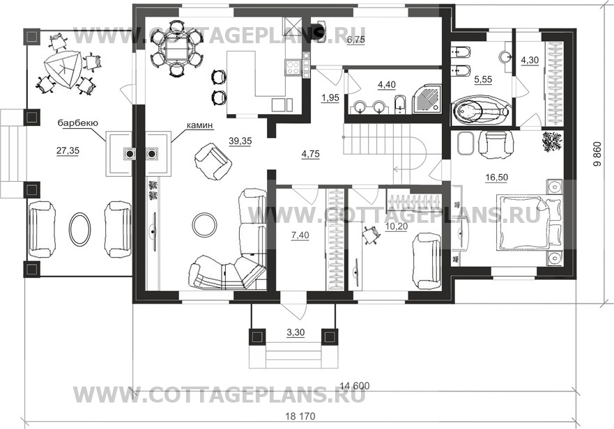 Поэтажные планы проект дома 29-46 общ. площадь 176,35 м2