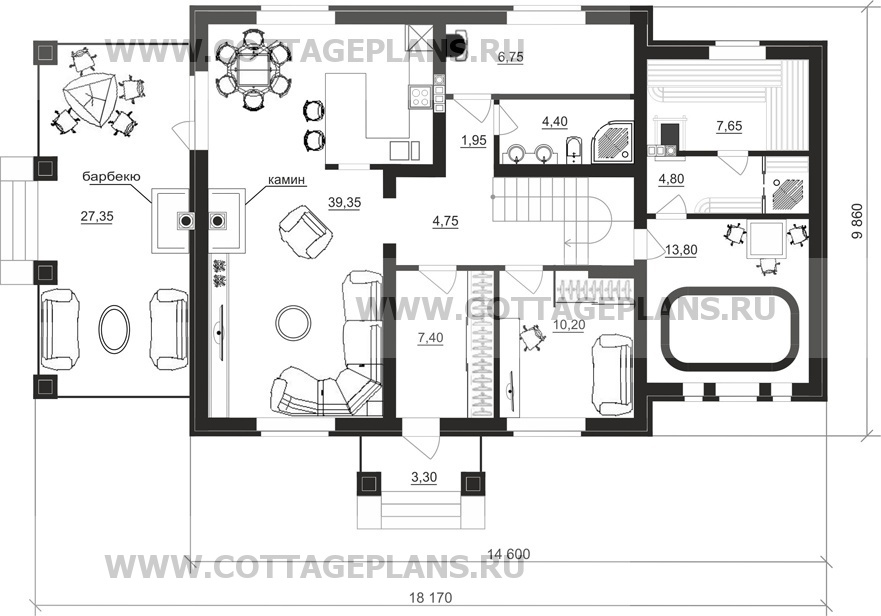 Поэтажные планы проект дома 92-50 общ. площадь 202,30 м2
