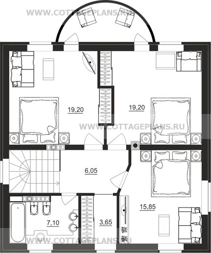 Поэтажные планы проект дома 88-86 общ. площадь 227,85 м2