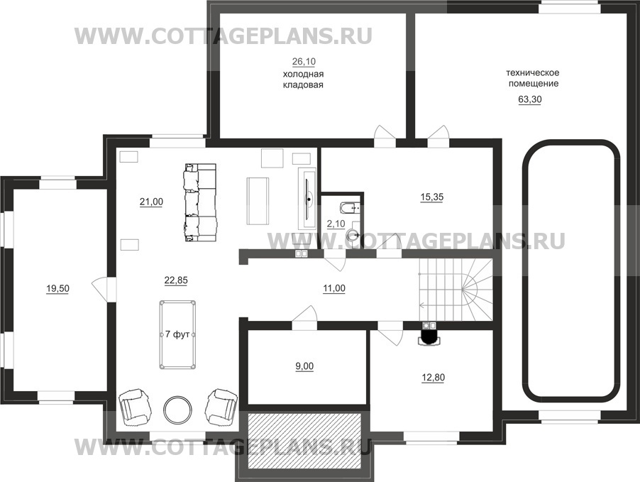 Поэтажные планы проект дома 71-14 общ. площадь 457,05 м2