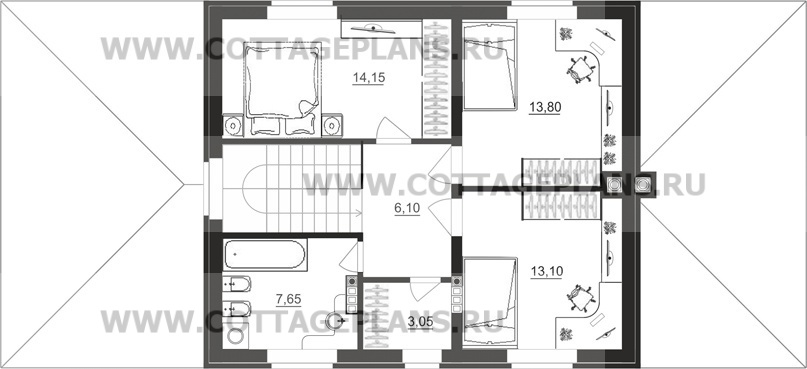 Поэтажные планы проект дома 93-34 общ. площадь 220,00 м2