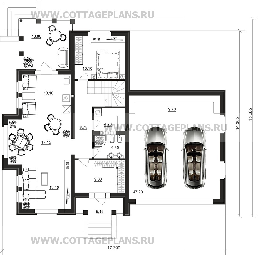 Поэтажные планы проект дома 98-55 общ. площадь 307,25 м2
