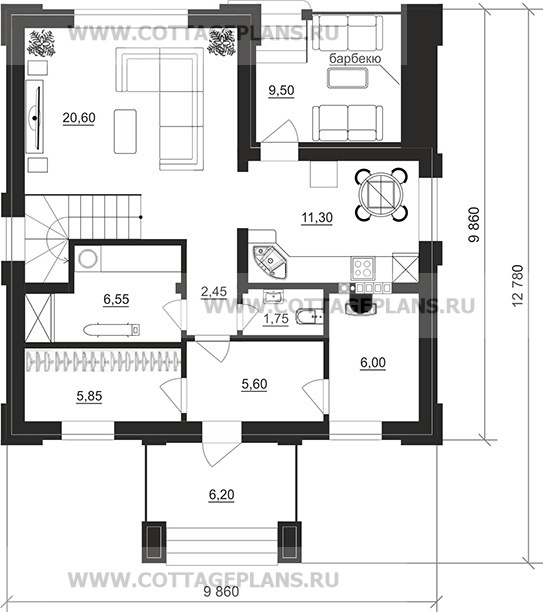 Поэтажные планы проект дома 206-32 общ. площадь 111,10 м2
