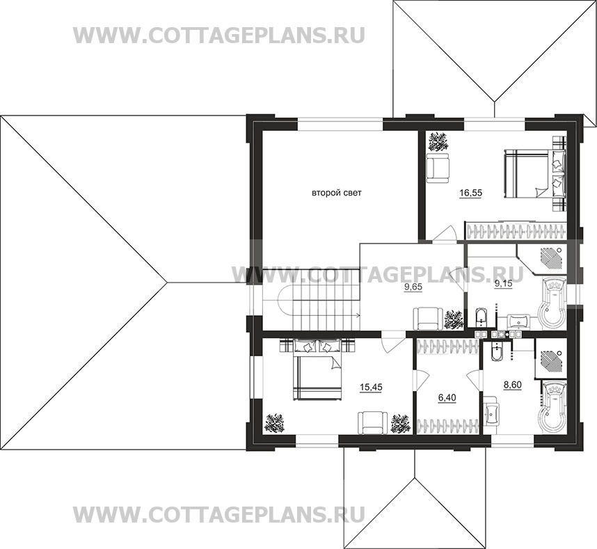 Поэтажные планы проект дома 206-53 общ. площадь 212,20 м2