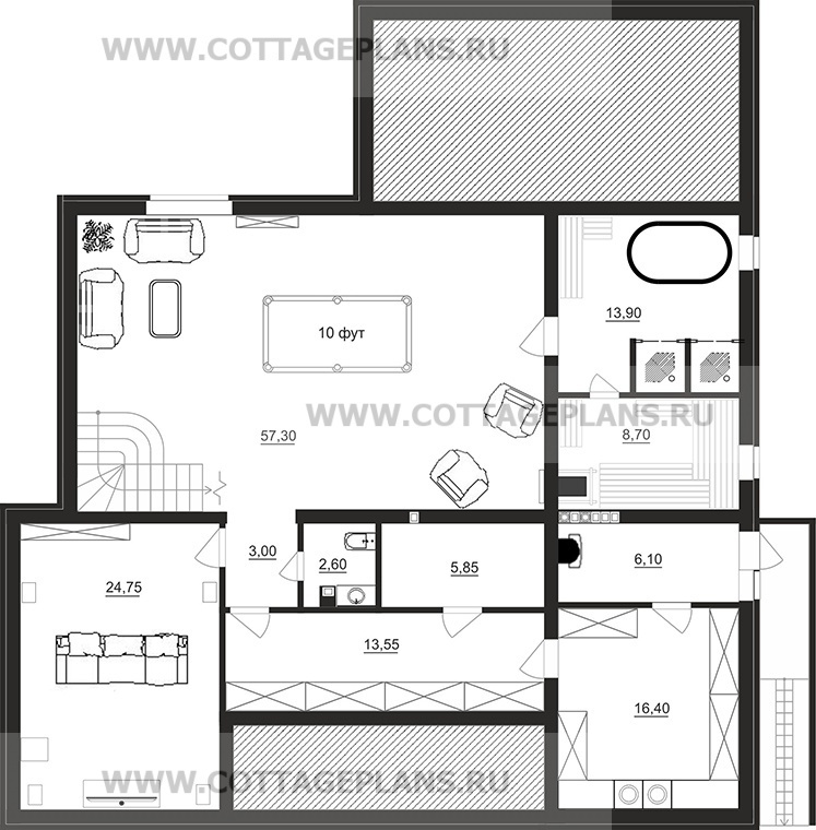 Поэтажные планы проект дома 101-62 общ. площадь 401,40 м2