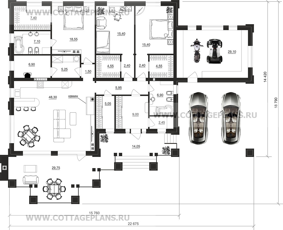 Поэтажные планы проект дома 07-61 общ. площадь 200,20 м2