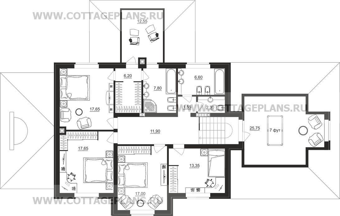 Поэтажные планы проект дома 29-71 общ. площадь 295,15 м2