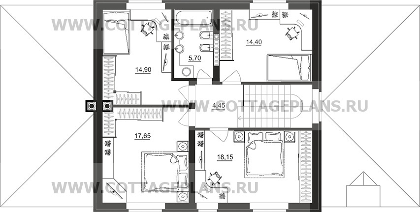 Поэтажные планы проект дома 93-25 общ. площадь 278,25 м2