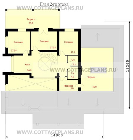 Поэтажные планы проект дома 47-44 общ. площадь 384,4 м2