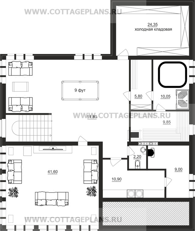Поэтажные планы проект дома 14-98 общ. площадь 432,60 м2
