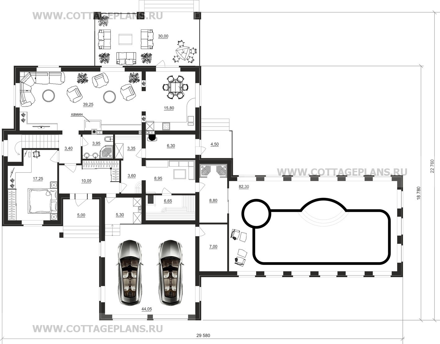 Поэтажные планы проект дома 13-64 общ. площадь 383,70 м2