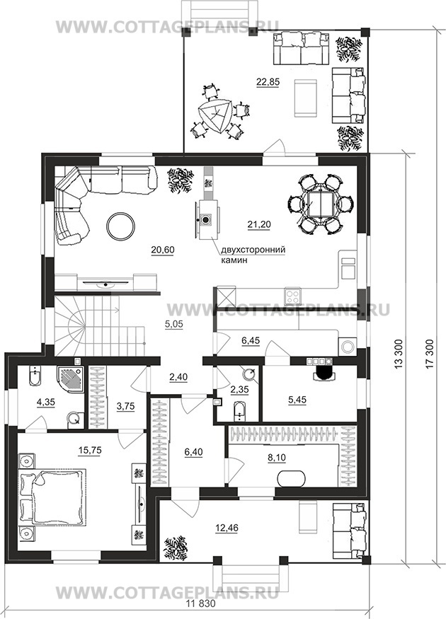 Поэтажные планы проект дома 97-34 общ. площадь 184,20 м2