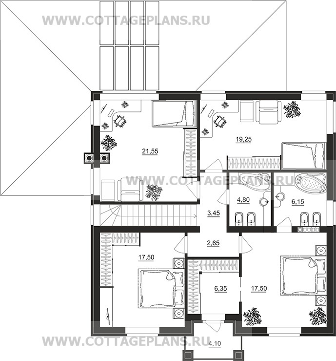 Поэтажные планы проект дома 29-54 общ. площадь 214,65 м2