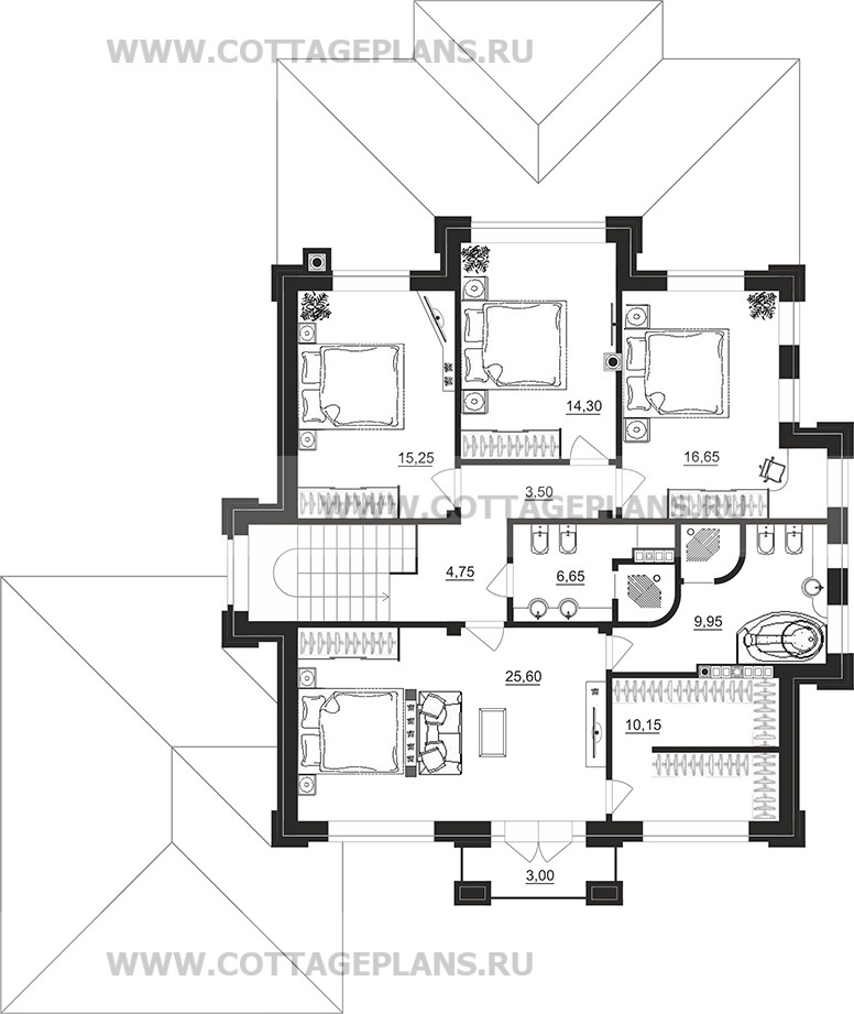 Поэтажные планы проект дома 201-91 общ. площадь 347,00 м2